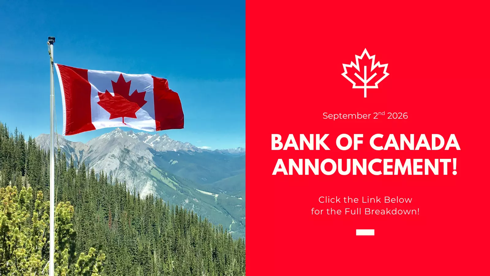 Bank of Canada Interest Rate Held at 2.25% — Housing Market Update for September 2026